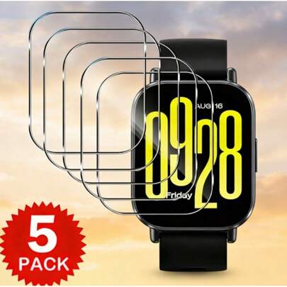 5片装高清钢化玻璃屏幕保护膜，适用于 5 Active，适合运动和日常使用，防指纹，触感顺滑，持久耐用，0.33mm超薄，9H硬度防刮，2.5D圆角。