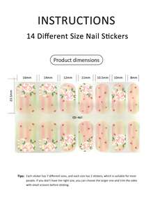 Waterproof Self-Adhesive Nail Stickers Set, New Designs Suitable For Autumn/Winter Nail DIY - Baby Pink - View 4