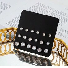 9-18 对时尚水晶装饰镀金/镀银耳钉套装 - 水晶 - 查看 9