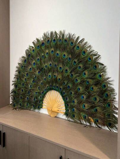 25pcs Peacock Feathers, Artificial Peacock Feathers, Length 25-30cm, Available In 5/10/30/40/50pcs, Suitable For Vase Crafts, Wedding Home Party Decor, Valentine's Day Decor, Furniture Display Vase Illustration Creative Decor