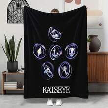 1PC KATSEYE Movie Poster Flannel Throw Blanket 50"X60" (Multiple Sizes) - Pink Filter Group Portrait & Directed By HYBE, Tapestry Wall Hanging, Room Decor, Perfect For Sofa, Bed, Office, Movie Poster Gift - multicolour 9 - 查看 3