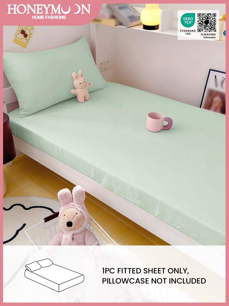 1 tấm ga trải giường màu trơn - 100% polyester, nhẹ như mây, màu xanh nhạt, phù hợp với nệm dày 9-12 inch, chống nhăn, phù hợp với nệm cỡ Twin/Full/Queen/King cho gia đình và ký túc xá, đạt chứng nhận OEKO-TEX. - màu xanh lá cây nhạt - Xem 1