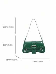 This New Shoulder Bag Features A Simple And Stylish Design, Decorated With A Leopard Print Pattern And A Striking Color Contrast. It Has A Foldable Design, Allowing It To Be Used As Both A Clutch And A Shoulder Bag. It Is Perfect For Daily Outings, Shopping, Office, Parties, Vacations, And Short Trips. The Color Is Burgundy, Making It Very Versatile. - Green - View 5