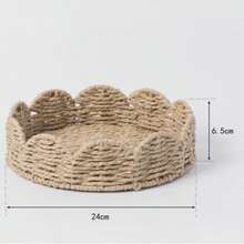1pc Handwoven Paper Rope Storage Basket, Vintage Home Decor, Desktop Organizer, Bathroom/Hotel Decoration, Wicker Basket - Multicolor - View 11