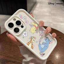 Miniso 迪士尼小熊维尼樱花手机壳，适用于 iPhone 17/17 Pro/17 Pro Max/17 Air/16/15/14/13/12/11/X 系列，iPhone 17 Pro Max 手机壳，iPhone 17 Pro 手机壳，iPhone 17 手机壳，圣诞礼物，送给女朋友 - 白色 - 查看 1