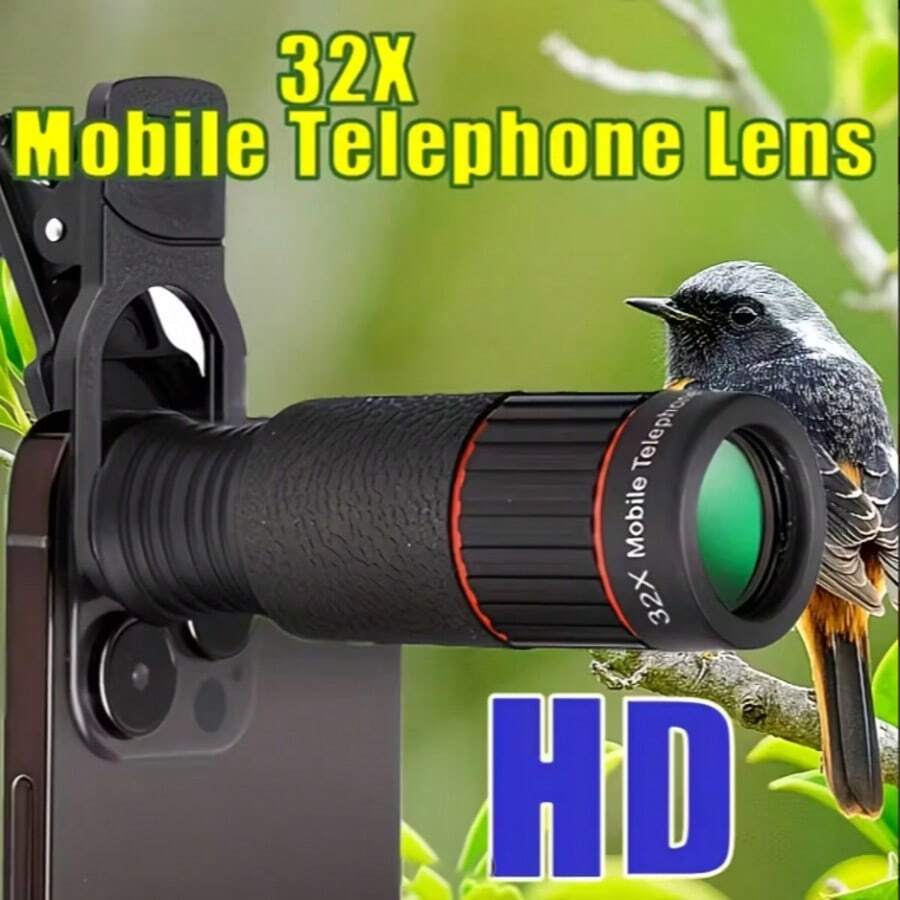 32x Professional Telephoto Lens, Perfect Gift For Photography Enthusiasts - Black - View 1