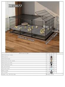 Large Metal Pet Cage, Assembled And Disassembled, Small Animal Habitat With Removable Tray, Suitable For Raising Chicks, Ducks, Rabbits And Other Small Animals - Multicolor - View 13