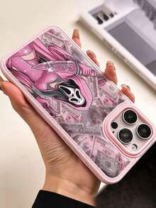 1pc Creative 2D Dollar Ghost Design Protective Phone Case, Compatible With Iphone XR, 11, 12, 13, 14, 15 Plus, 16 Pro Max, 17 Air Series, Protection And Stylish Appearance, Gift Item Phone Cover - Multicolor - View 5