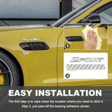 2 PCS 3D Metal Car Sport Sticker -Plated Personalised Sport Emblem Car Tailgate Decal Sticker For SUVs Sedans RVs Automotive Side Fender Rear Adhesive Emblem Badge Decals In Silver Durable Decorative Application For Vehicle Exterior Enhancement - -silver- - View 5