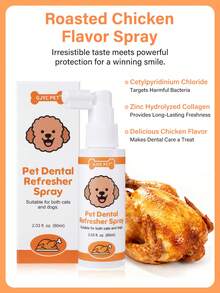 GJYC PET 60ml (2.03 fl oz) Xịt làm sạch răng và làm thơm hơi thở cho mèo | Được bác sĩ thú y khuyên dùng, không mùi, không cần chải răng cho mèo và mèo con - Nhiều màu - Xem 9
