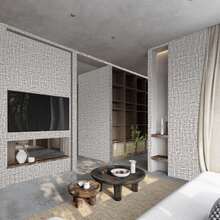 现代简约布纹奶油色壁纸，人造草布米色可剥离自粘防油防潮壁纸，亚麻纹理壁纸，橱柜台面衬里墙贴，艺术墙面房间装饰家居装饰艺术墙，防潮，15.7*393.7英寸 - 灰色1件 - 查看 5