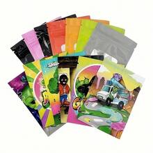 10/20/50/100pcs Cartoon Pattern Odor-Proof Resealable Bags, Reusable Aluminum Foil Zipper Seal Bags Suitable For Small Item Packaging - Multicolor - View 4