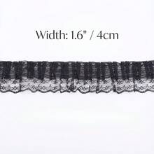 Ruffled Lace Ribbon, 1.6inch Wide, In Pink, White, And Black, Suitable Party Decorations And Decorative Fabric Trim Handicrafts AE7P - 4cm Lotus Leaf Lace - View 12
