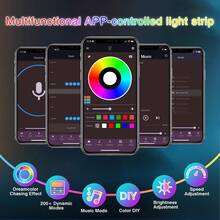 3ft-100ft Smart LED Strip Lights For Home Decor, With App Control And Music Sync Remote, Adhesive Backing, Dimmable,Timing, DIY Scene Modes, Color Changing LED Lights For Room Decor, TV Backlight, Kitchen Decor, Bedroom Decor, Easter And Holiday Decor And Gift Giving - Multicolor - View 4