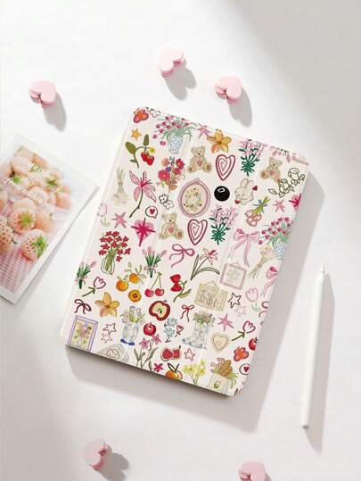 1pc Fresh, Element Pattern Flat Tablet Protective Case, Compatible With  10.2 Inch,  Pro 11 2021/2020/10th,  Mini 4/6, Galaxy Tab A8 10.5 Inch 2022, Matepad 10.4/Tab, With Pencil Slot, Anti-Drop, Protect Your Beloved Device