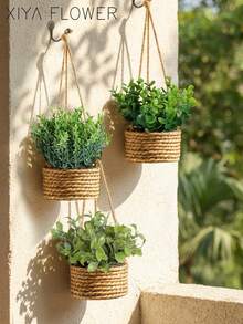 1/3 chậu hoa giả mây, 14cm (5.51 inch), Kích thước chậu: 9.5x9.5x5cm (3.74x3.74x1.97 inch), Màu xanh lá cây, Chất liệu PE, Chậu cây giả trang trí nhà cửa, Trang trí cảnh quan, Sợi polyester, Trang trí bàn làm việc, Ngày lễ tình nhân, Lễ Phục sinh, Trang trí ký túc xá trường học, Văn phòng, Trang trí mùa xuân/hè - màu xanh lá - Xem 11
