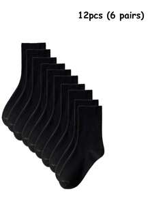 5 Pairs Striped, Solid Color, And Heart Print Athletic Socks - Multicolor - View 10