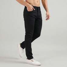 Set Of 2 Men's Slim Fit Dark Jeans With Elastane – Comfortable Men's Fashion - preto/escuro - 查看 2
