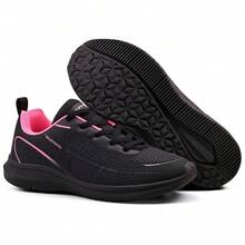 Women's And Men's Tennis Shoes For Gym, Running, Casual, Sports, EVA, Lace-Up, For Gym And Fitness - 粉紅色黑色 - 查看 3