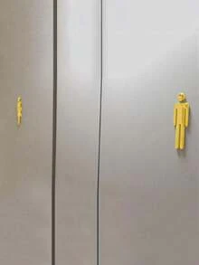 Señal de WC de plástico, pegatina de puerta de baño, letrero de baño, nueva placa de señalización - 1 paquete - Ver 12