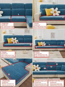 1 Vỏ bọc ghế sofa co giãn, Vỏ bọc ghế sofa bằng vải nhung phủ toàn bộ, Vỏ đệm ghế sofa đa năng cho mọi mùa, Chăn sofa vải dày, Có thể giặt bằng máy, Chống bụi, Thân thiện với thú cưng, Trang trí nhà cửa, Có thể điều chỉnh cho ghế sofa góc, Phòng ngủ, Văn phòng, Phòng khách 1/2/3/4 chỗ ngồi - Xanh đậm - Xem 5