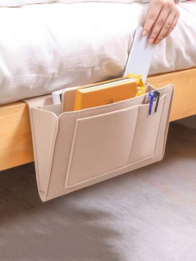 Multi-Functional Bedside Hanging Storage Bag With Multiple Pockets, Suitable For Storing Phones, Remote Controls, Magazines, Books, Tissues, Etc. Applicable For Bedroom, Dorm, Living Room, Anti-Slip, High Space Utilization