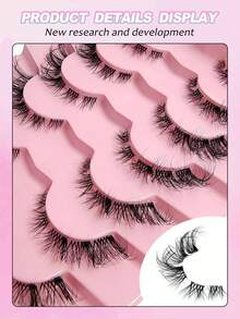 Asiteo 全新7对装假睫毛，蓬松仿貂毛假睫毛，5D纤长浓密款，打造迷人纤长浓密效果。 - 黑色 - 查看 2