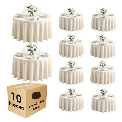 10 Pack Premium Tablecloth, Polyester Reusable And Washable Table Clothes, Polyester Fabric Table Covers For Wedding, Party, Banquet