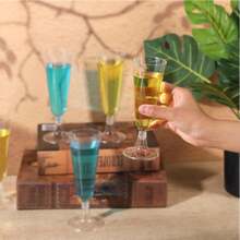 5/10/20/25/30/50/100pcs Transparent Champagne Glasses, 130ml/5oz Reusable Clear Champagne Flutes, Durable Elegant Champagne Cup Shape, Suitable For Weddings, Cocktail Parties, Holidays, Christmas, New Year - View 5