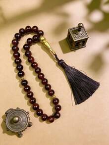 1 pieza Cuentas de rosario con estilo de borla de 10 mm, 33 cuentas de oración Tasbih Pulsera, simple y casual, adecuado para uso diario de hombres musulmanes - Multicolor - Ver 9