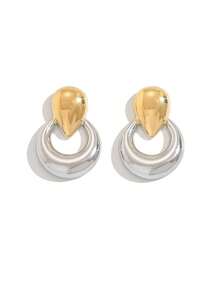 1 Pair Stainless Steel Geometric Earrings, Luxury Niche Design, Suitable For Commuting And Parties - Cast Earrings - View 2