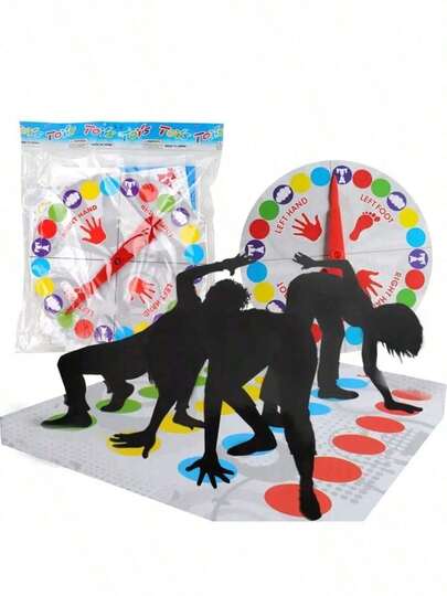 2件装H-Asbro游戏扭扭乐派对游戏，扭扭乐玩具，一款经典的派对桌游，适合2人或以上玩家，室内外均可玩耍。包装可能有所不同。这款游戏有助于培养手眼协调能力，是一款多人游戏，属于玩具和游戏、游戏和娱乐、地板游戏以及适合14岁及以上玩家的派对多人玩具类别。