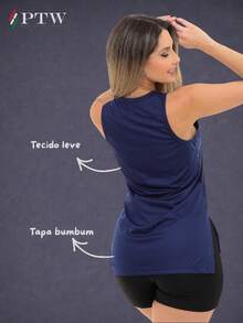 Women T-Shirts - Black Navy Wine - View 3