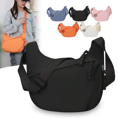 [Women's Casual Bag] Black, White, Orange Women's Casual Shoulder Bag, Crossbody Bag, Handbag, Phone Pouch, Small Items Bag, Hanging Bag, Suitable For Travel, Walking, Shopping, Daily Commute
