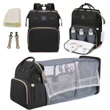 Ba By Diaper Bags With Changing Station, Waterproof Diaper Bag Backpack For Moms Dads, Ba By Shower Gifts, Large Capacity Diaper Backpack - 黑色 - 查看 1