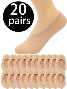 20 Pairs Summer Invisible Boat Socks For Women, Cute Regular Comfortable Casual Sweet Style, Suitable For Home And Daily Wear, Women's Mid-Calf Socks, Men's High Elasticity Socks, Soft Elastic Comfortable Breathable Socks, Suitable For Men And Women Daily Wear, Simple Comfortable Unisex Mid-Calf Socks, Women's And Men's Socks, Fashion Boutique Boat Socks Invisible Socks - Multicolor - View 21