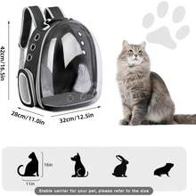 Sac à dos transparent moderne pour animaux de compagnie avec fermeture éclair - Structure robuste, doublure ventilée et rembourrée - Transporteur de voyage portable convenant aux chats, petits chiens, avions, trains - Multicolore - Voir 6