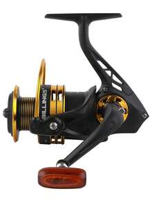 BILLINGS Carrete de pesca giratorio para agua salada y agua dulce, Serie 1000-7000, Rocker plegable intercambiable izquierda/derecha, Arrastre máximo de 10 kg, Bobina de metal, Relación de engranaje 5.2:1 - Multicolor - Ver 3