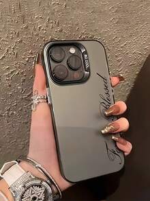 时尚字母图案设计手机壳，兼容 17、16、15、14、13、12、11 Pro Max、X、XR、XS Max、8、7 Plus，配备防震磨砂后盖，适用于 系列 - 彩色 - 查看 2