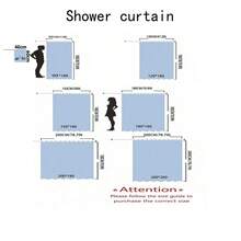 1pc 2D Pink Floral Shower Curtain, Made Of Polyester, Waterproof, Non-Shading, Suitable For Home And Bathroom Decor, Comes With 12 Hooks - A - View 3
