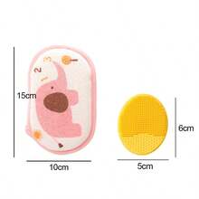 Esponja exfoliante suave y absorbente para el Body del bebé, diseño de patrones lindos, esponja de baño para bebé, borla de baño para bebé, esponja de pulpa de madera suave y amigable para bebés, esponja de toalla de baño de dibujos animados de pulpa de madera - Multicolor - Ver 2