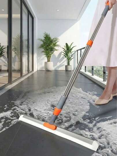 1pc 100cm Bathroom Rotating Magic Squeegee, Household Water Absorbing Cleaning Tool, Bathroom Floor Silicone Magic Cleaning Scraper, Removes Water Stains, Dust, Pet Hair, Window Scraper, Home Decor, Autumn Decor, Back To School Decor, Kitchen Accessories, Home, Bathroom, Home Decor