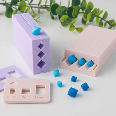 2 Pieces/Set Clay Polymer Crafting Tools, Diamond Bead Roller, Soft Pottery Bead Rolling Mold, Ear Studs, Pendant Handmade Tools