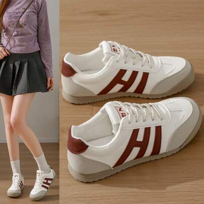 2026 New Soft Leather Women's Platform Sneakers, Fashion Versatile Spring/Autumn Casual Lightweight Sports Shoes For Students