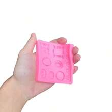 1pc Vintage Photo Frame Mold, Hollow Embossed Frame Mold, Epoxy Resin DIY Mold - Pink - View 4