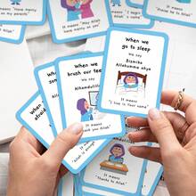 30pcs Muslim Dua Flash Cards - Illustrated Islamic Daily Prayer Flashcards, Arabic Islamic Prayers Cards For Daily Activities With Meaning Translations, Ramadan Eid Mubarak Gifts - A - View 1