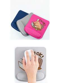 Ergonomic Wrist Support Square Mouse Pad With Cute Work Cat Pattern Design, Available In Multiple Colors; High Quality Eva Material, Comfortable And Soft, Good Air Permeability, Elastic, Anti Slip Memory Foam Mouse Pad - View 7