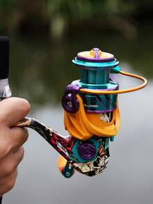 BILLINGS Carrete giratorio, carrete de pesca giratorio de agua dulce ultra suave, con arrastre máximo de 10 kg y bobina de aluminio, relación de engranajes de 5.2:1, carrete de pesca intercambiable izquierda/derecha de metal - Multicolor - Ver 12