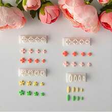 1 pieza/5 piezas Molde de cortador de arcilla con forma de pétalo y hoja, herramienta de artesanía para hacer colgantes de joyería DIY - Blanco - Ver 8