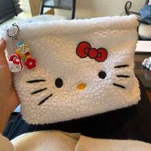 大容量时尚Hello Kitty毛绒化妆包，可水洗，适合旅行和送礼（不含吊坠） - 彩色 - 查看 8
